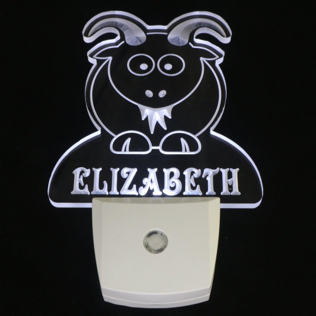 ADVPRO ws1010-tm Goat Personalized Night Light Baby Kids Name Day/Night Sensor LED Sign