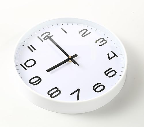 Miniatura 3 de Reloj de pared de 12 pulgadas, silencioso sin tictac, reloj de pared digital que funciona con pilas, para sala de estar, dormitorio, cocina,