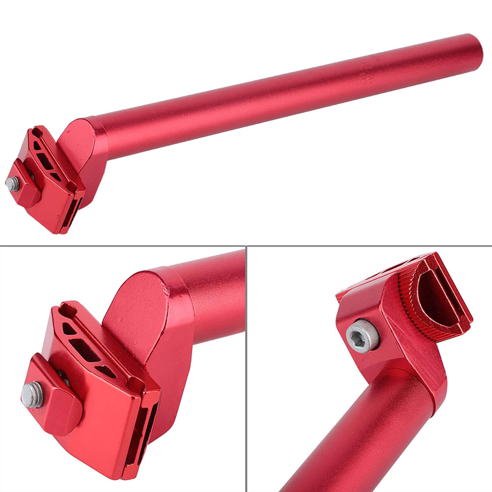 Rower Górski Odporny na Wstrząsy Siodełko Rowerowe Siodełko na Rurkę, Lekka Wytrzymała Anti Deformation Stop Aluminium 25,4*300mm ze Srebrnym, Czarnym, Czerwonym, Łatwa do