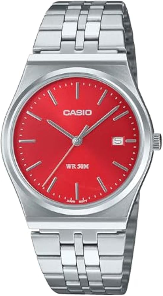 Amazon.com: Casio MTP-B145D-4A2V Men's Vintage Stainless Steel Red