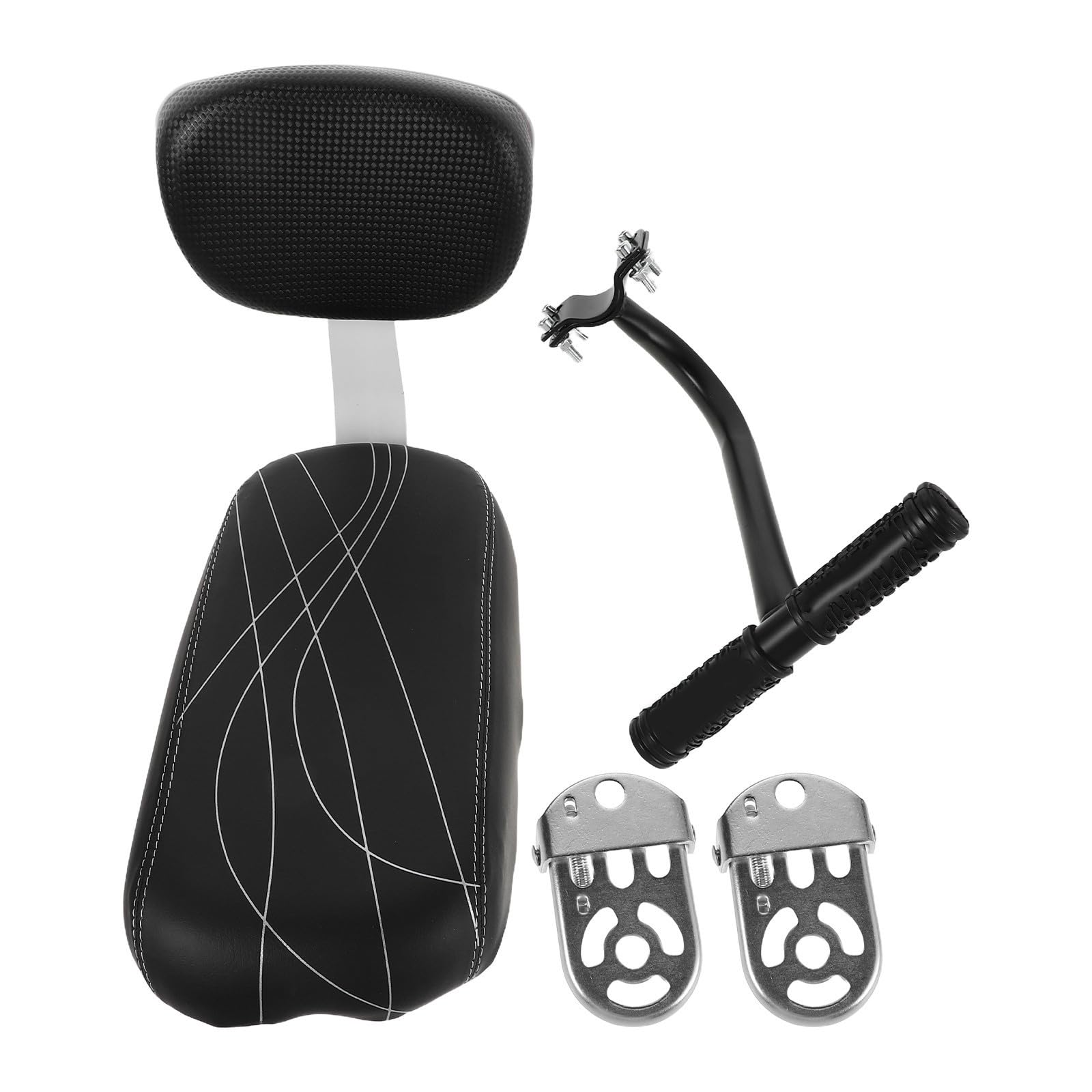 BESPORTBLE Asiento Infantil para Bicicleta Sistema de Instalación Rápida con Respaldo y Reposabrazos, Cojín Ancho de PU y Esponja para Paseos Familiares Cómodos