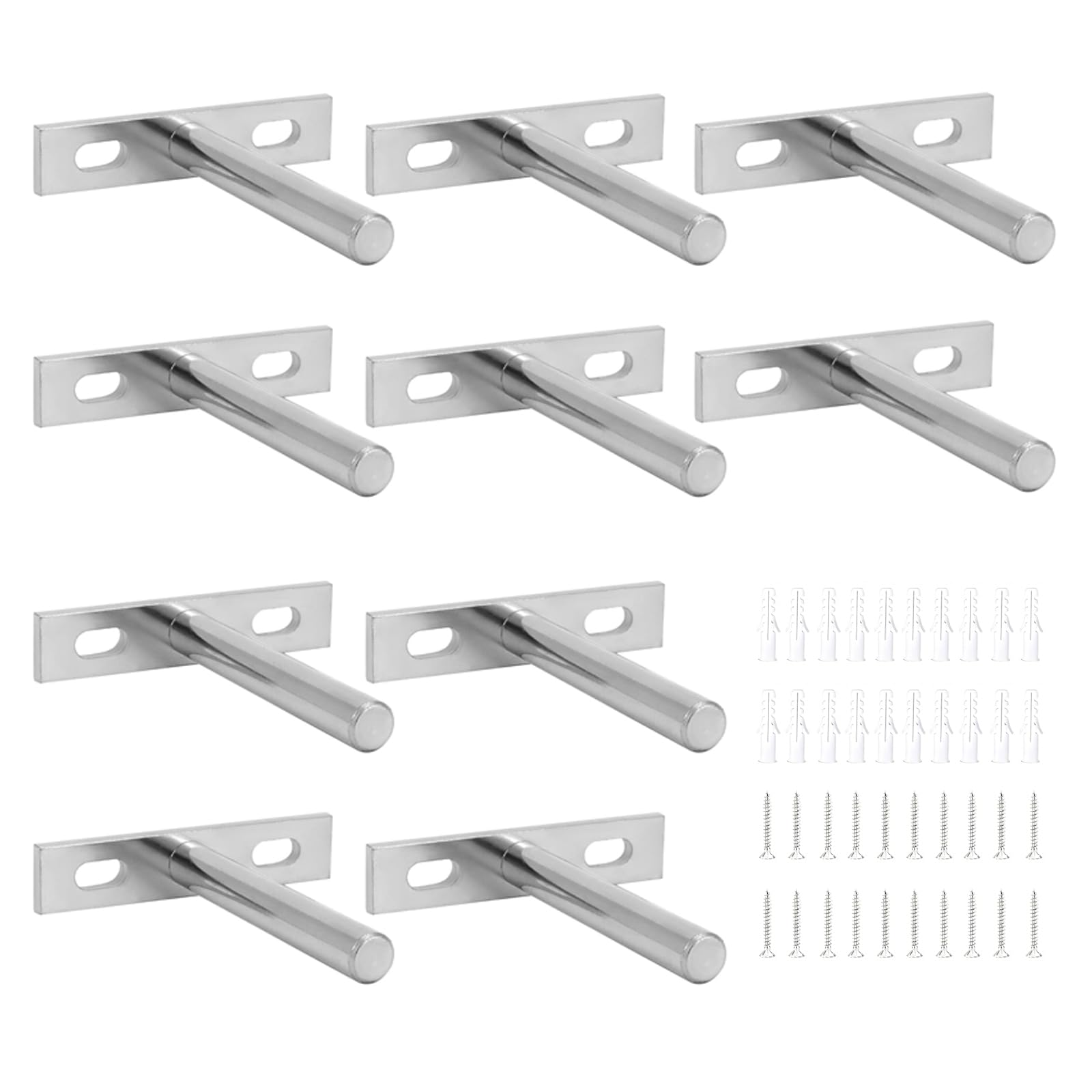 Floating Shelf Bracket, 10PCS Hidden Blind Support, 3 Inch 75mm Invisible Shelf Brackets Hidden Shelf Brackets with Mounting Screws for Wall Mounted Decoration Cabinet Furniture Shelf Support-image-23