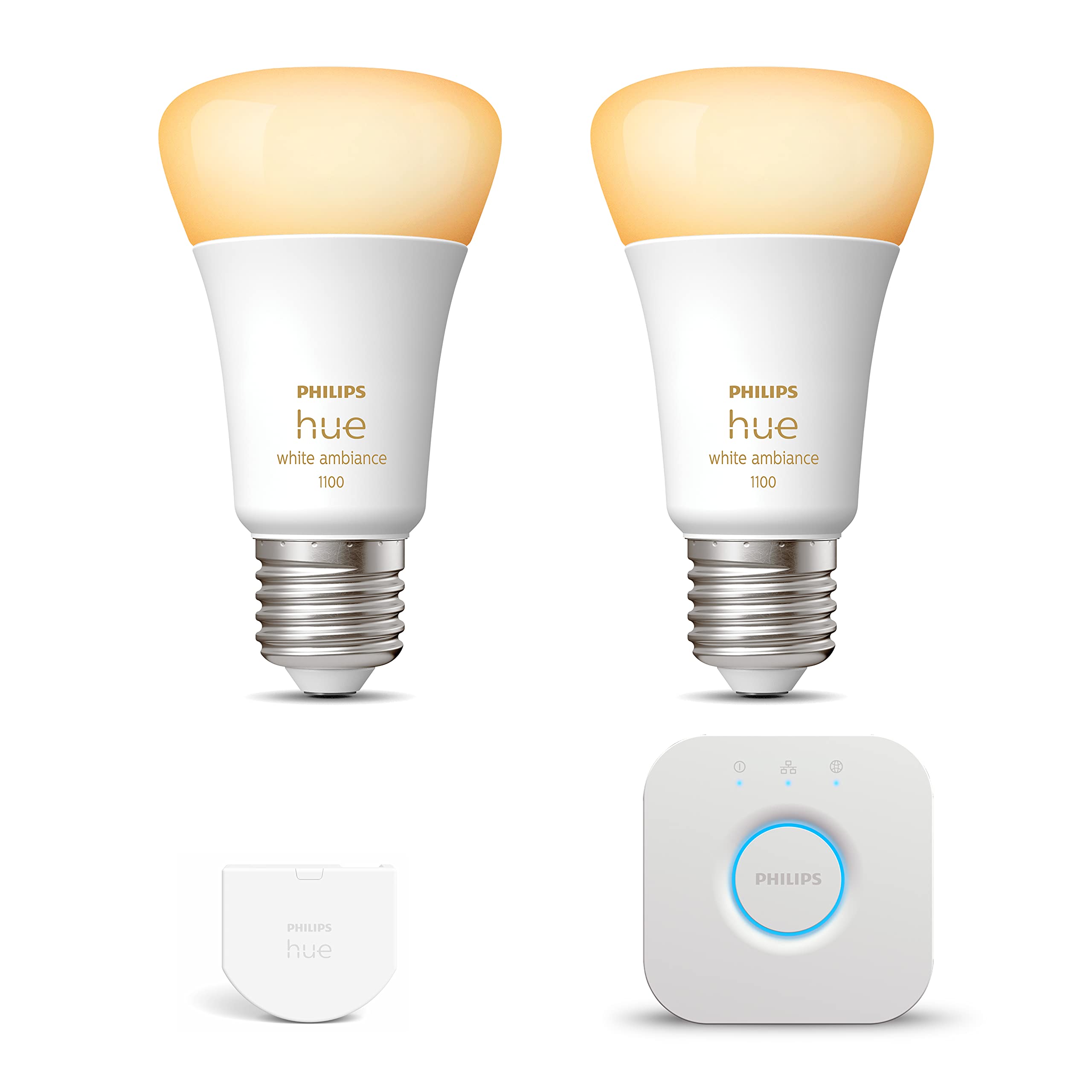 Philips Hue - Starterkit - 2x E27 Standard Lampen - Warm/Kaltweiß