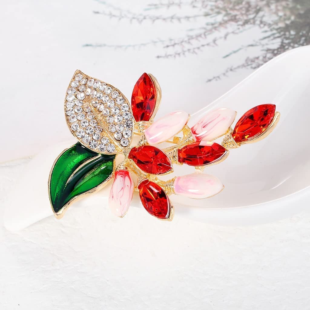 Broche con Forma de pasas, Diamantes de imitación, aleación Vintage con Solapa, Diamantes, Chal Floral, Elegante Ramillete, Cuello