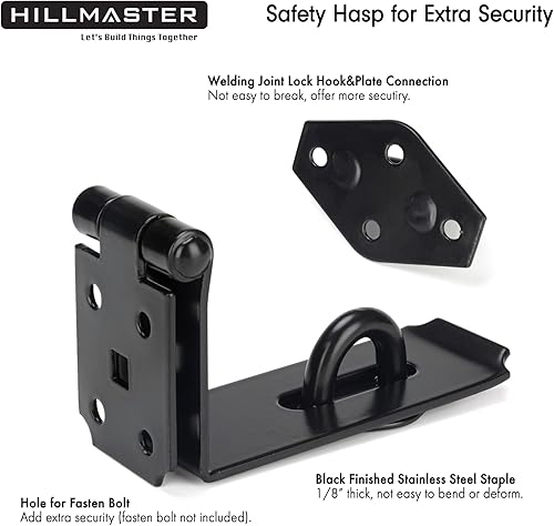 Miniatura 10 de HILLMASTER Cerradura de puerta de alta resistencia de 7-34 pulgadas de acero extra grueso, cerradura de puerta de seguridad, cierre de candado,