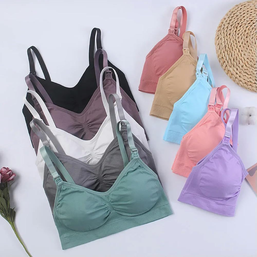 ZBDP - Bralette transpirable para maternidad y embarazada, cómodo, sin costuras, para lactancia, para mujer