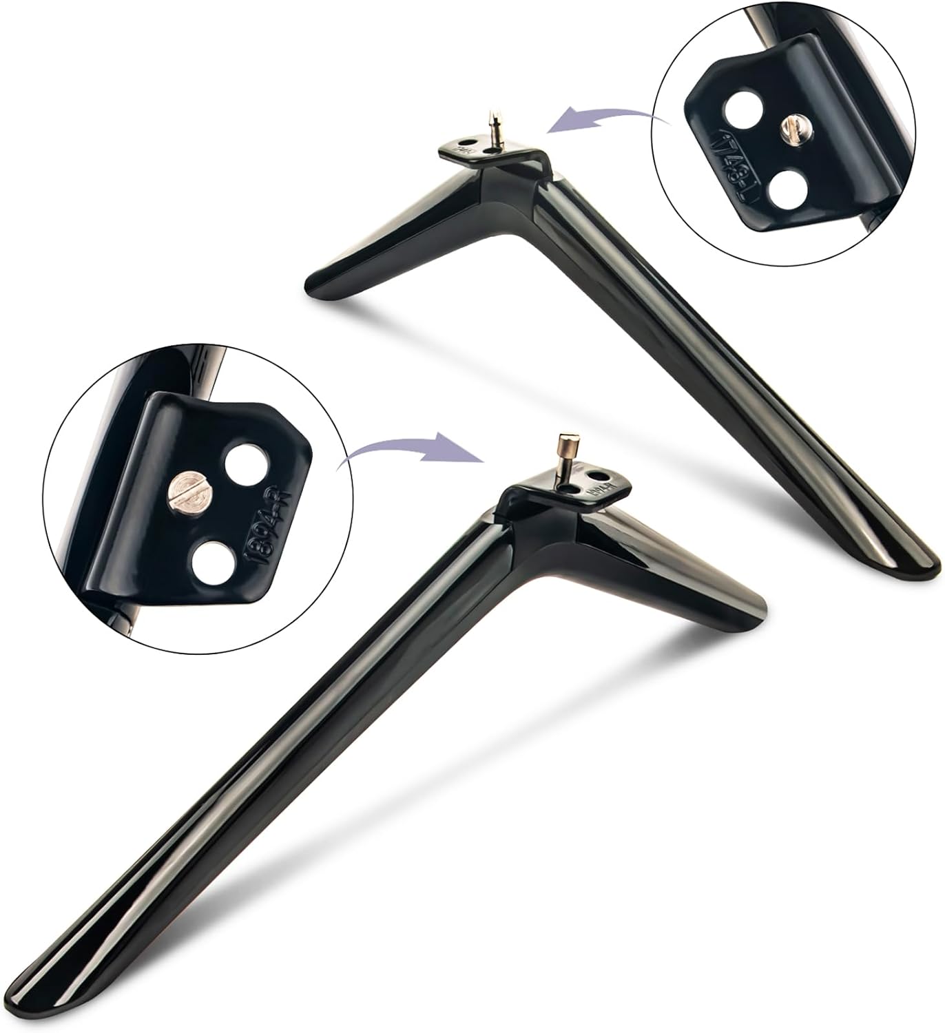 TV Legs Tabletop Stand TV Base TV Mount Holder Applicable for Hisense 75" 4K UHD Android Smart TV 75A6G (Black Color)