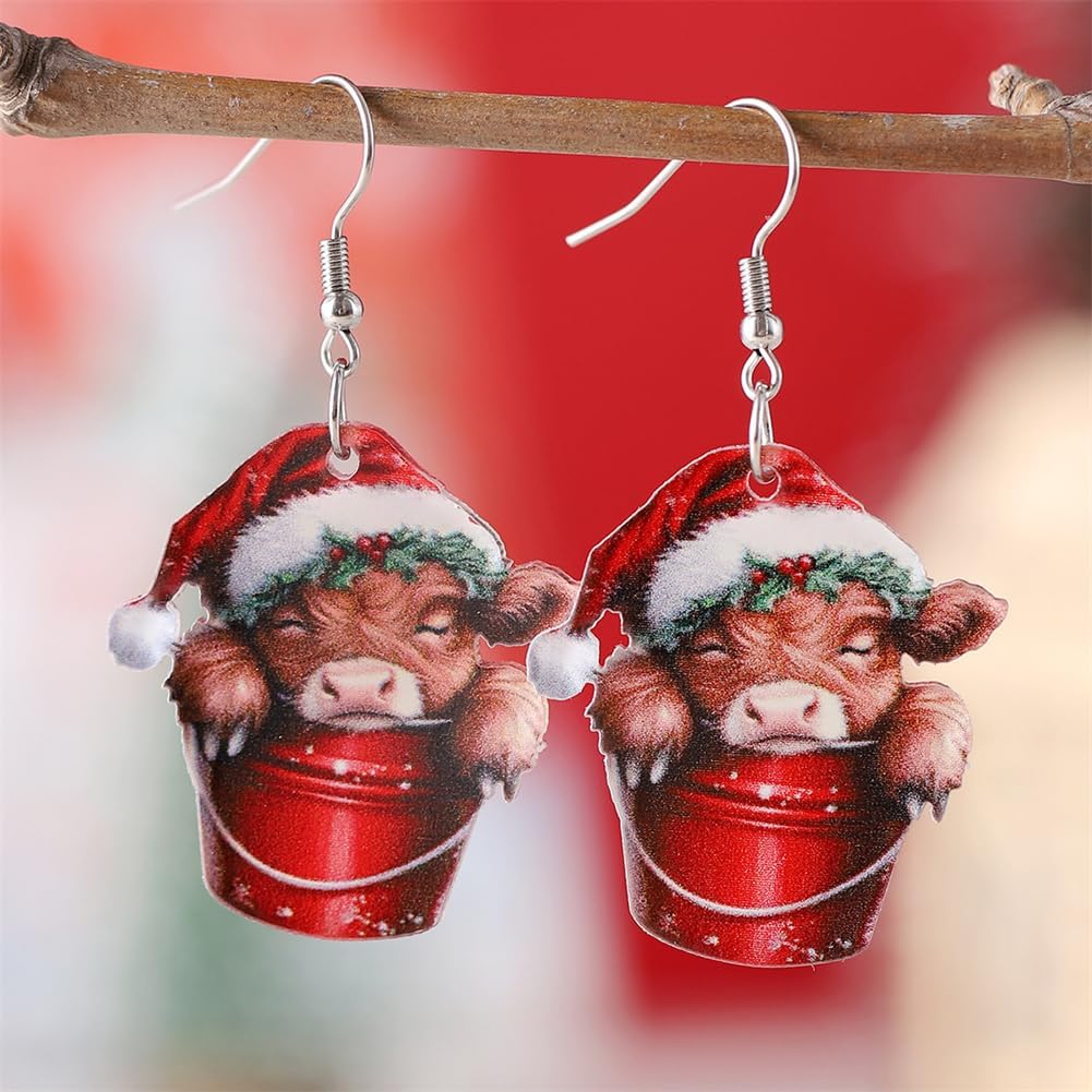 Christmas Earring Handmade Cute Animal Earrings Christmas Cat Dog Hippopotamus Earrings for Women Holiday Christmas Gifts - Image 6