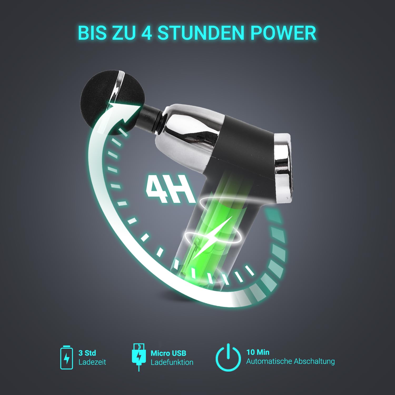 AsVIVA MGN2 Massagepistole in Schwarz I Physiovibe S Massage Gun I Vier austauschbare Massageköpfe I 20 Intensitätsstufen I Massage für die Gesundheit I Inklusive robuster Transporttasche
