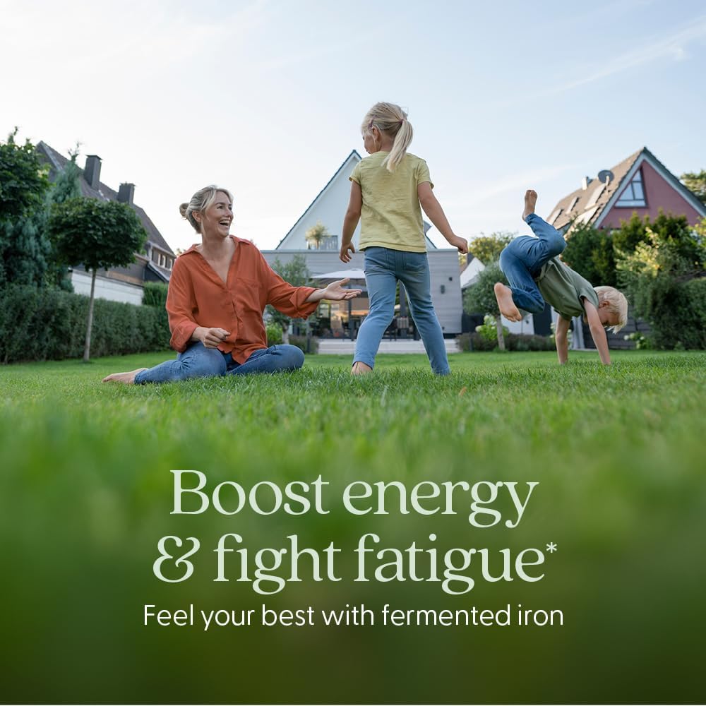 New Chapter Iron Supplement, Whole-Food Fermented Iron Complex Made with Organic Vegetables & Herbs + One Daily Non-Constipating Dose- 90ct, 3 Month Supply