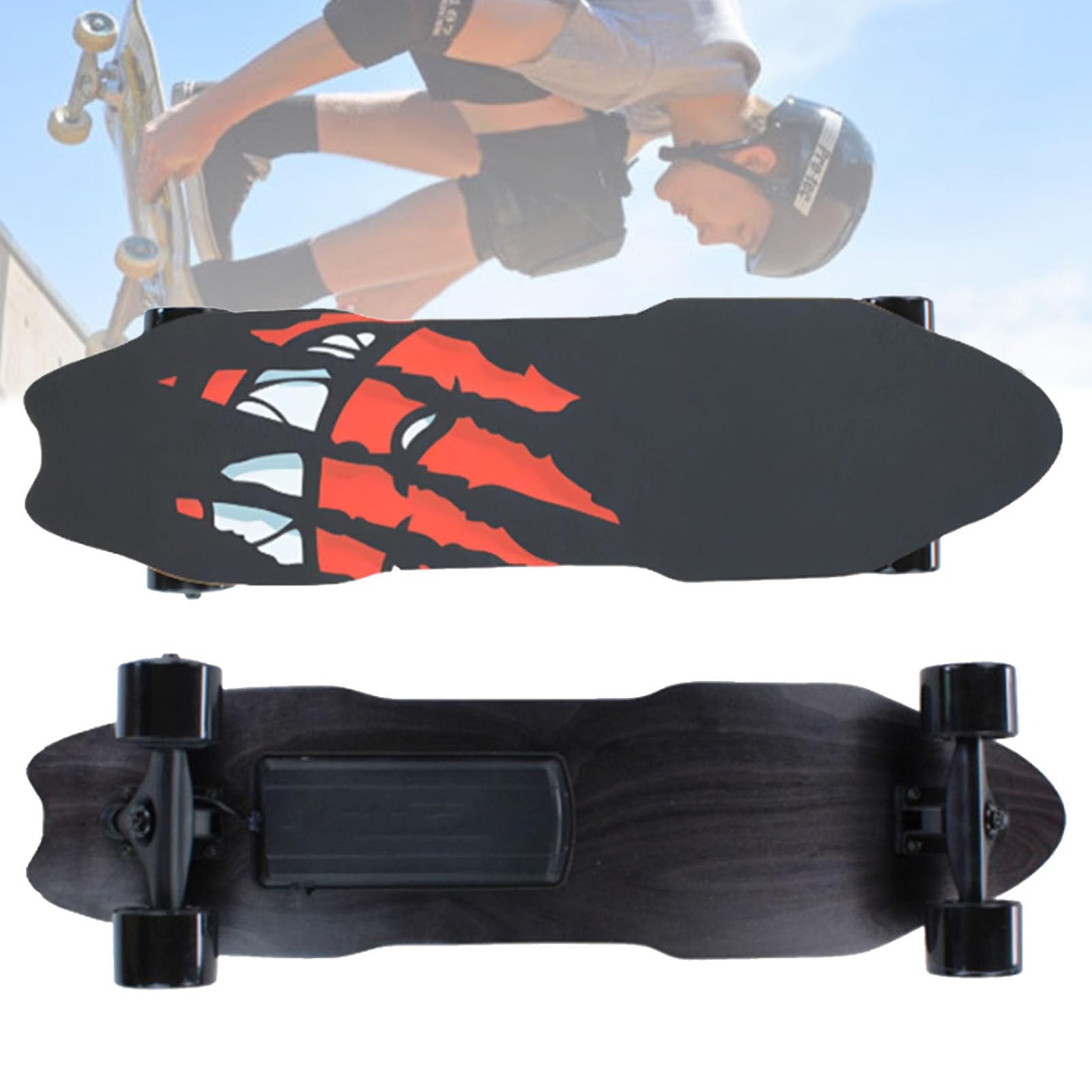 Skateboard elettrici con Telecomando, 4 modalità di velocità, velocità Massima 25 km/h, autonomia Massima 15 km, Longboard Elettrico in Acero a 7 Strati per Principianti Adulti, pendolarismo