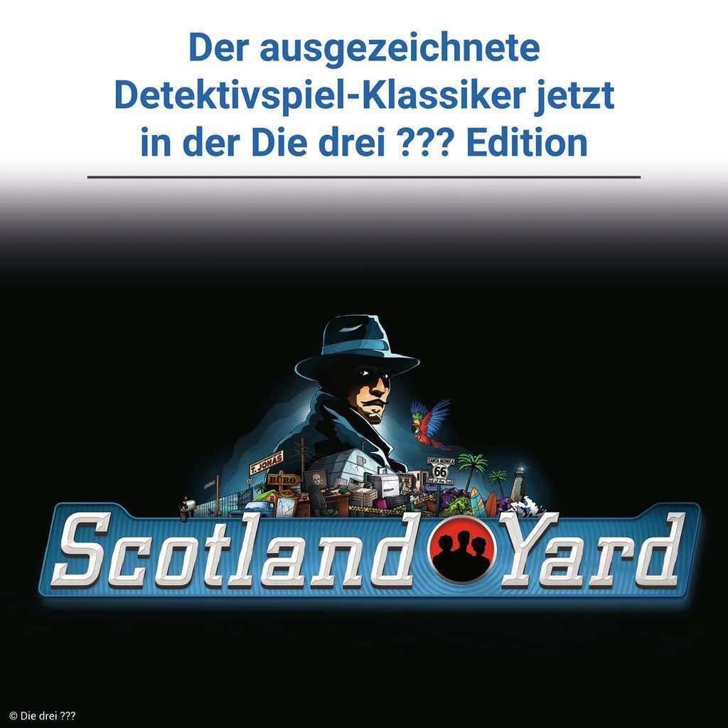 Ravensburger 24741 - I tre??? Scotland Yard - Il classico gioco per 2-6 persone dagli 8 anni in su con i detective di culto Justus Jonas, Peter Shaw e Bob Andrews