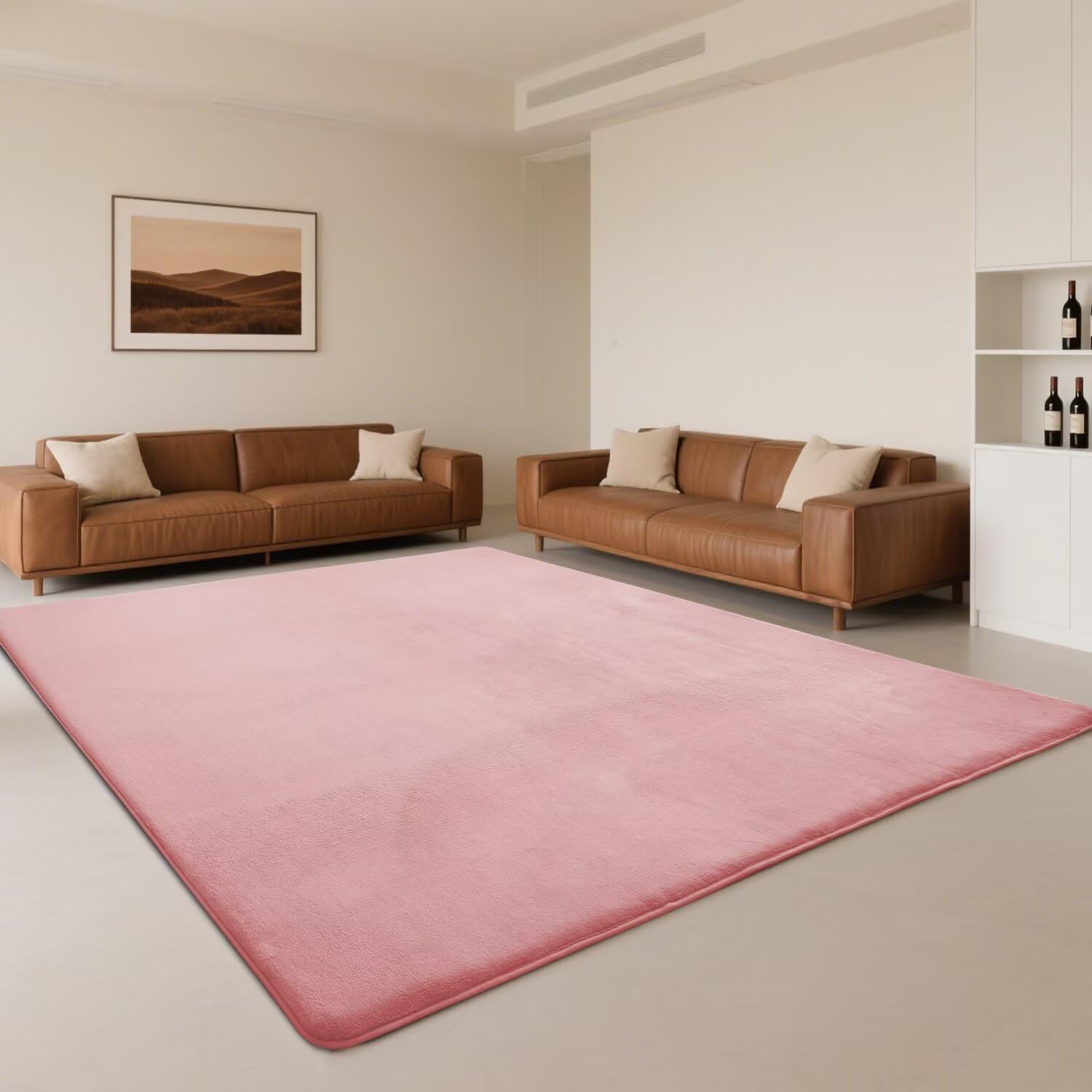 Krabbelmatte Baby, 3CM Dicker Spielmatte Baby (Rosa, 160x160CM) | Luxuriöser Komfort, Langlebigkeit, Haarabweisendes Enges Geflecht, Rutschfeste Unterseite, Weich Babyteppich für Schlafzimmer