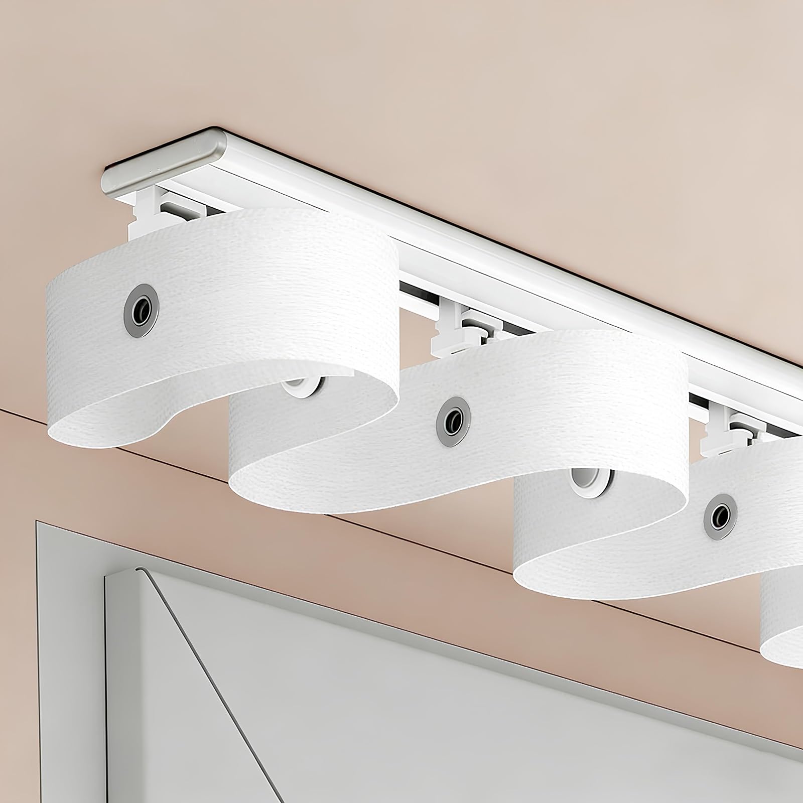 Riel de techo K S Ripple Fold UltraThin blanco de 590 cm para crear salones luminosos