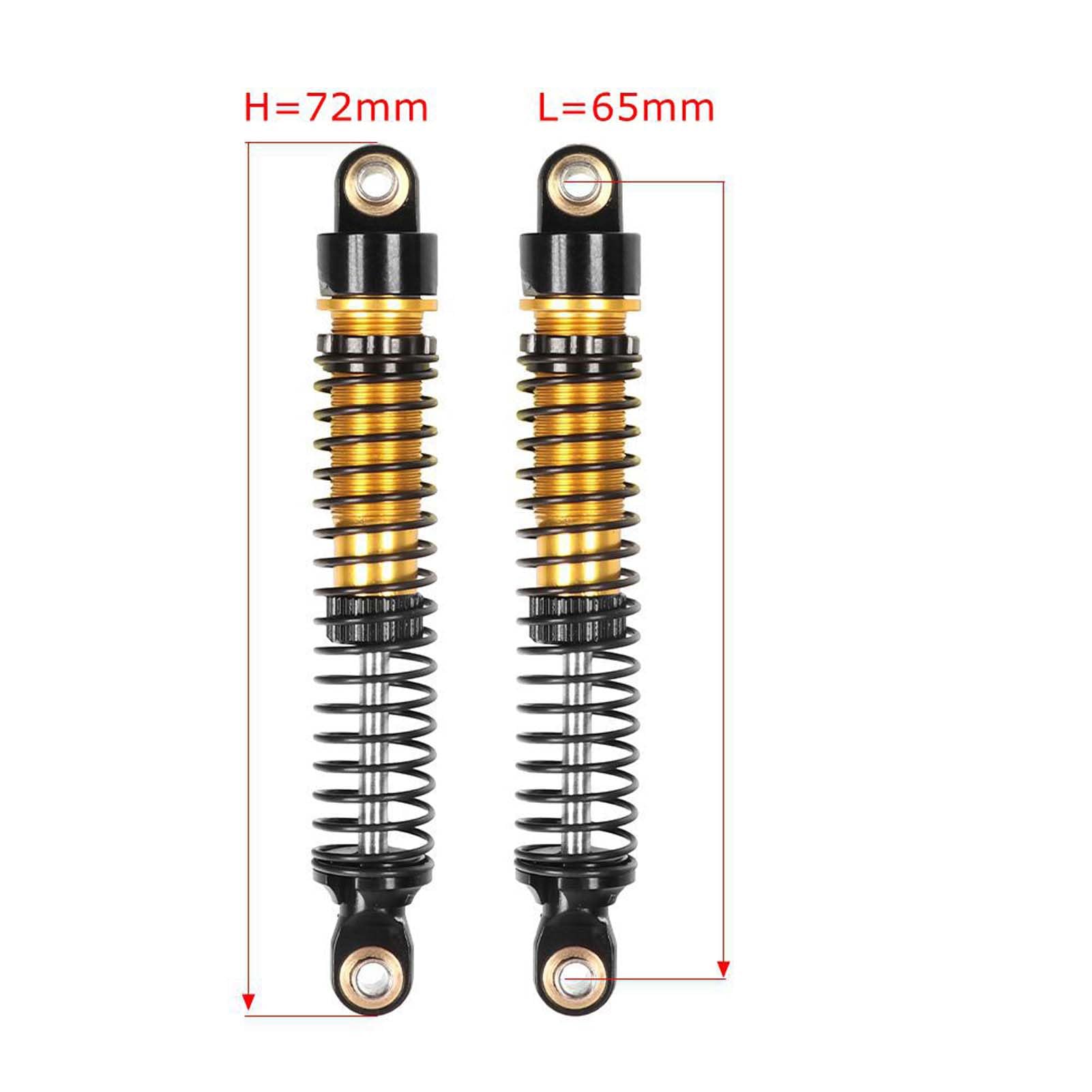 KEEDA 4PCS Aluminum Threaded Shock Absorbers Oil Damper for 1/18 RC Crawler Car TRX4M TRX4MT 1/12 RC Crawler Upgrade Parts (Gold, 65mm) - Image 3