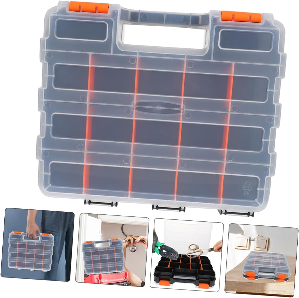 Plastic Component Case with Compartments for Beads and Electronics