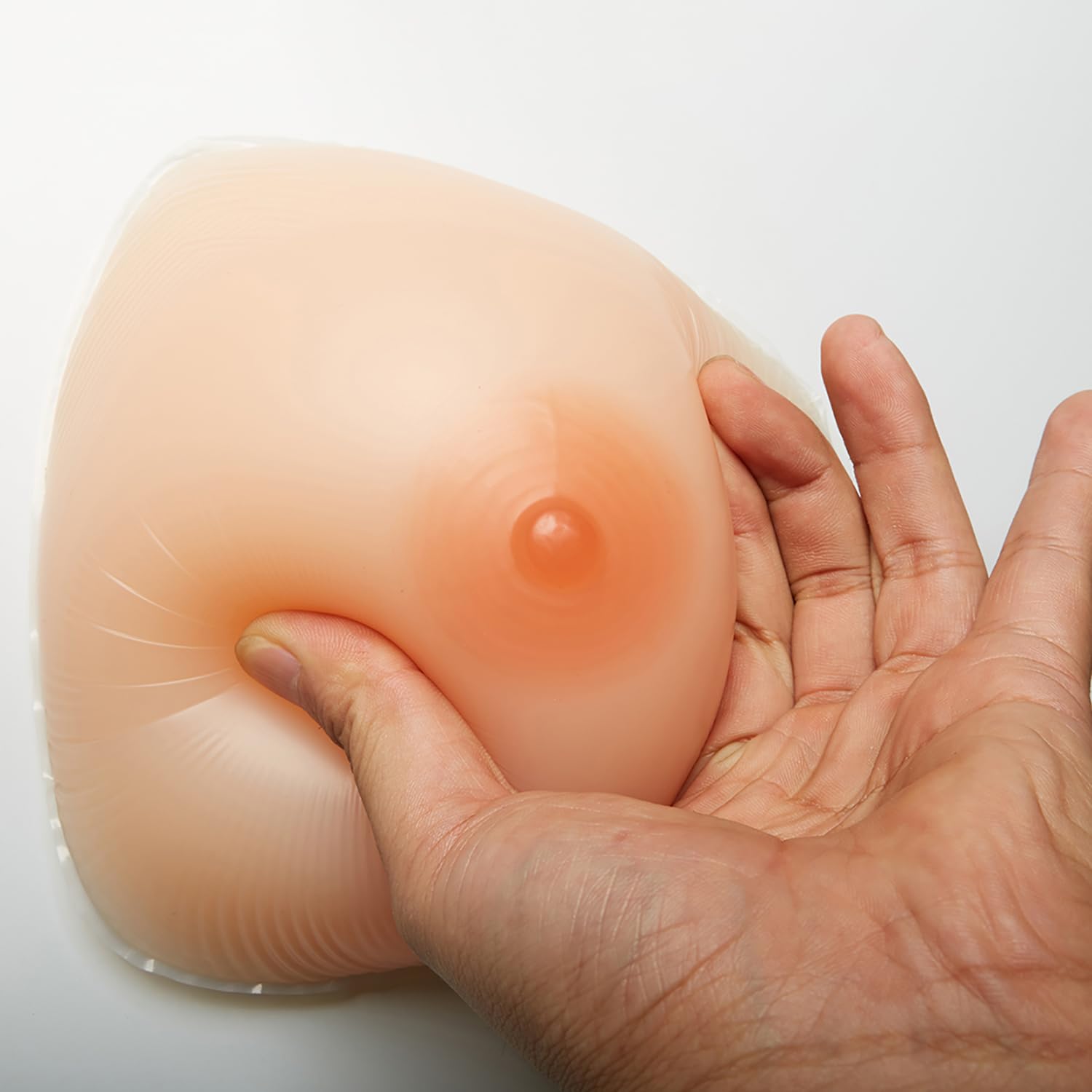 Silicone Breast Forms/Fake Boobs Realistic Fake Breasts Form Drag Queen Transgender Cosplay Prosthetic Breast - Self Adhesive(D Cup, Nude)