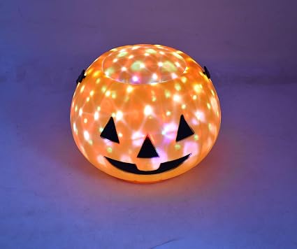 PartySanthe led Light with Sound Halloween Pumpkin Candy Basket Bucket Child Trick or Treat Big Candy Bag Home Halloween Party Tree Light Decor Supplies- Multi Color - 1pc