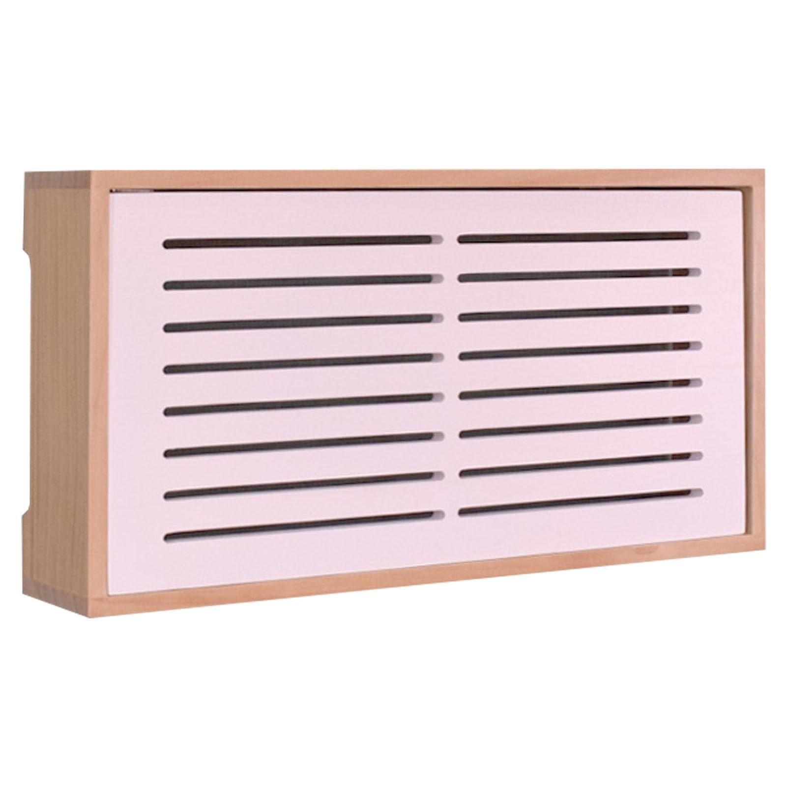 Meiiron Creative WiFi Router Storage Box Wooden Floating TV Shelf Wall Mounted Media Console Hider Cord Management Container Power Strip and Cable