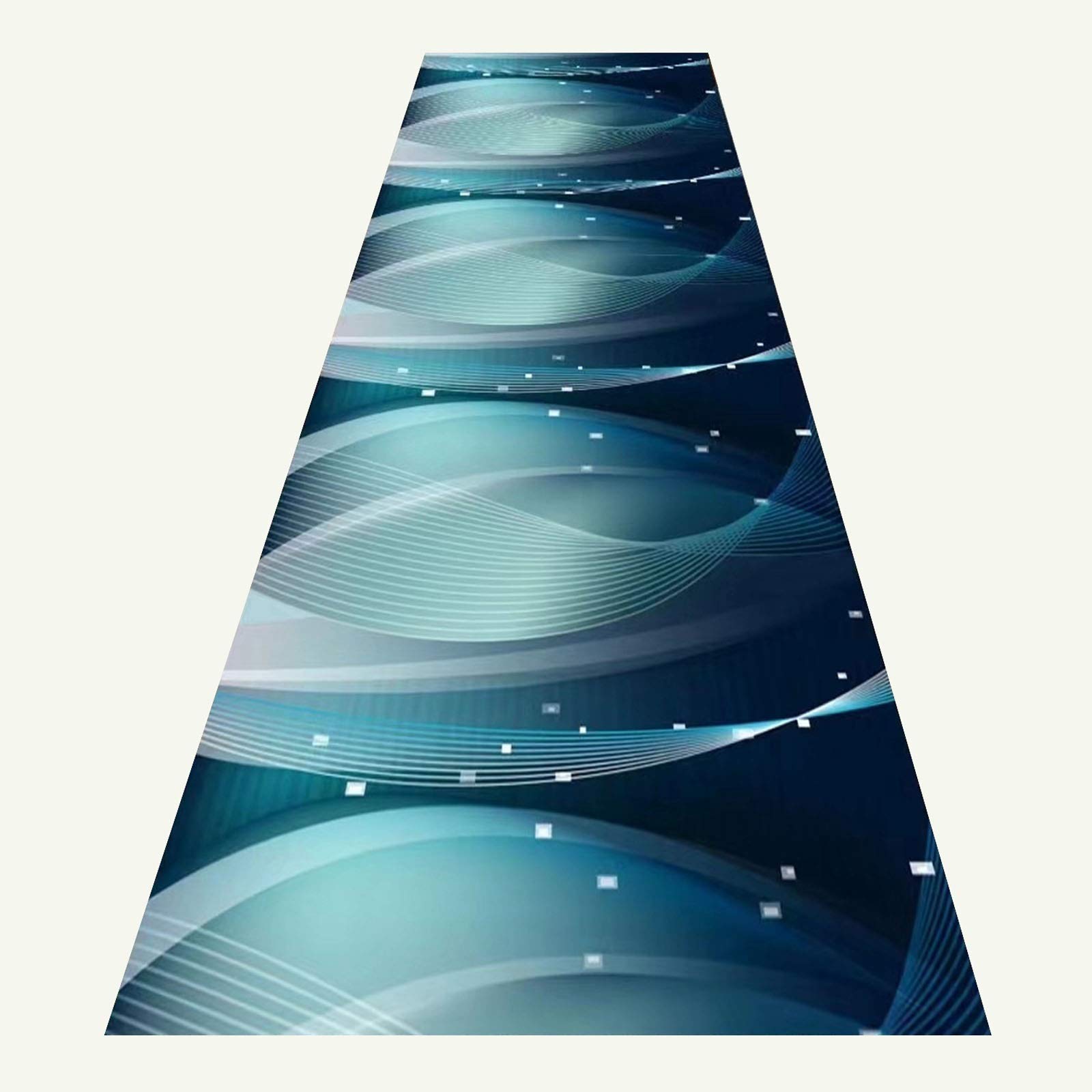 Tapis de couloir abstrait lavable et antidérapant sur mesure format 1.4x6m