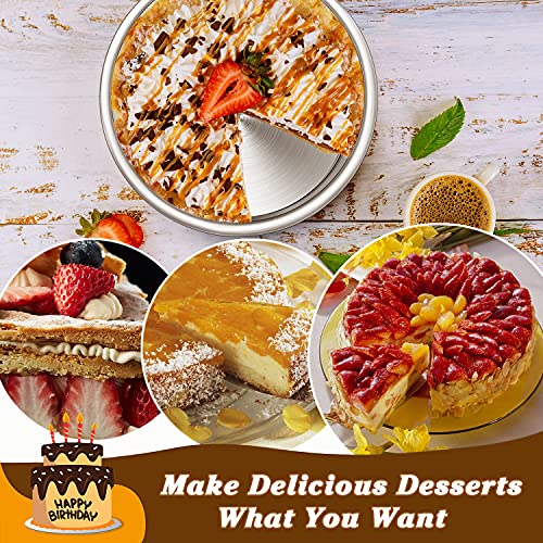 Paincco 6 Inch Cake Pan Set Of 3, Stainless Steel Round Cake Baking Pans, Small Cake Pans Sets For Baking, Healthy & Sturdy, Mirror Finish & Dishwasher Safe #TOP2