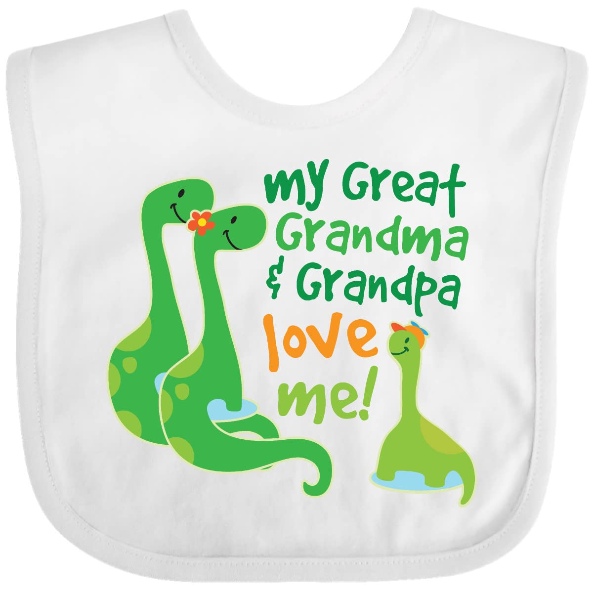 inktastic My Great Grandma and Grandpa Love Me Baby Bib