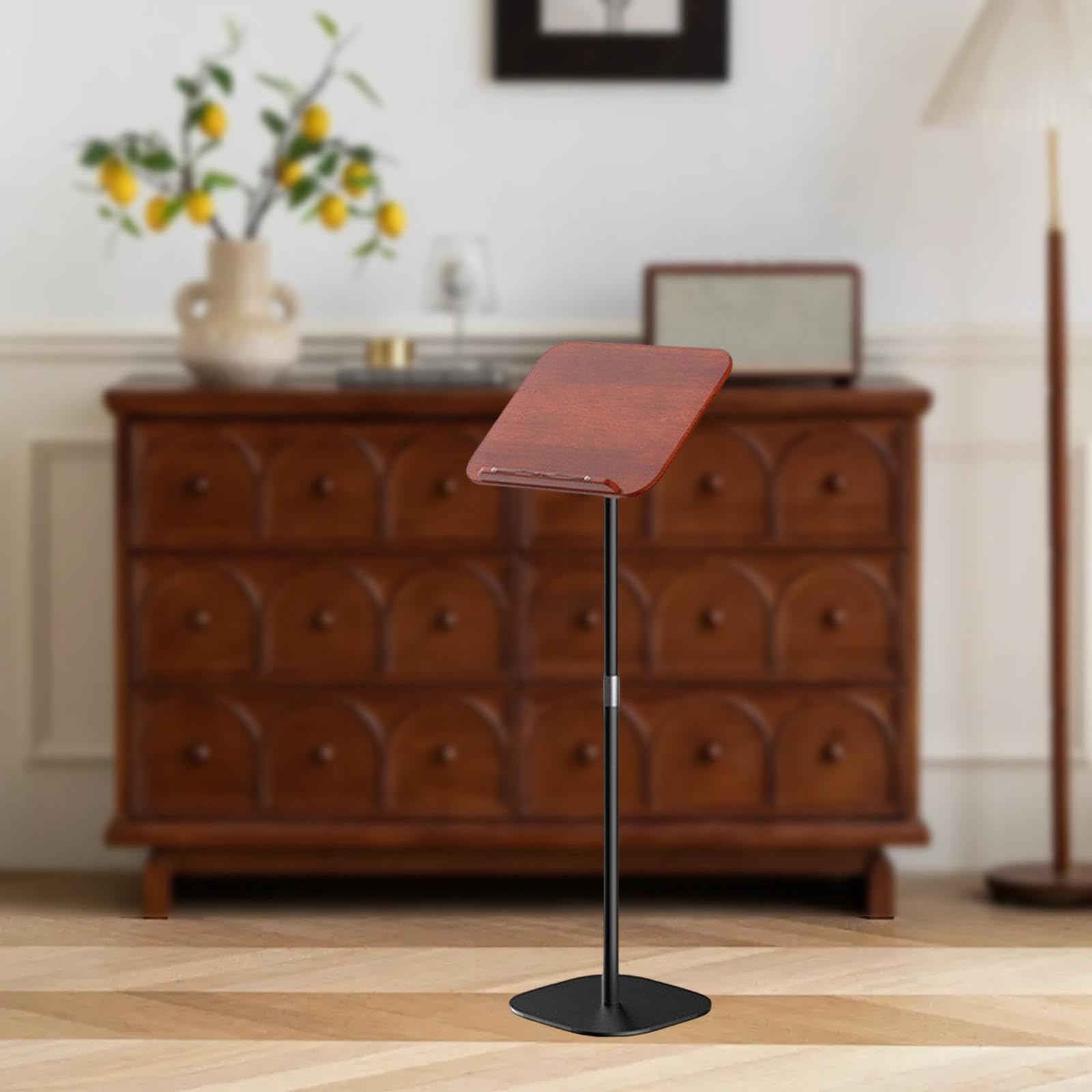 da Terra Porta Libro da Pavimento Supporto per Spartiti Espositore di Legno con Telaio in Acciaio Resistente agli Urti Adatto per Uso, da 50 a 100 Cm