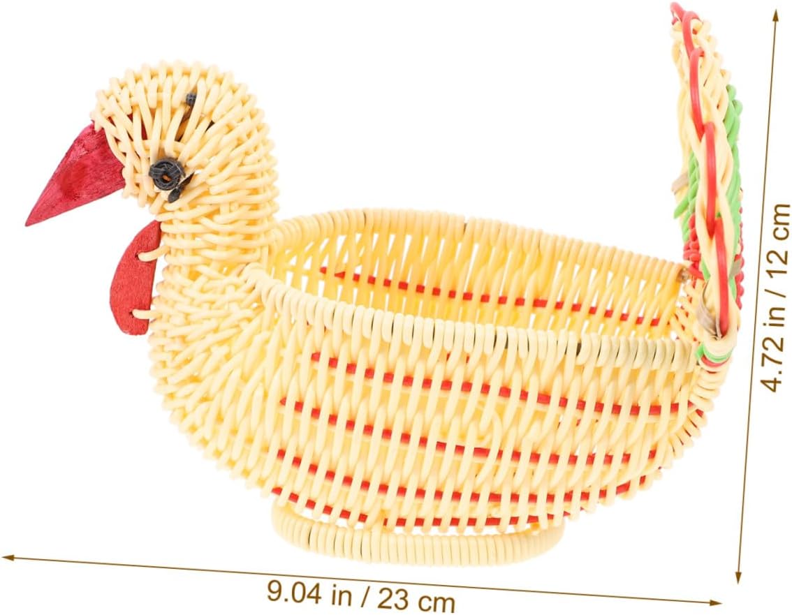 Turkey Shaped Woven Storage Basket for Fruits and Snacks Compact Design for Home Organization Versatile Decor for Kitchen and Dining image 2