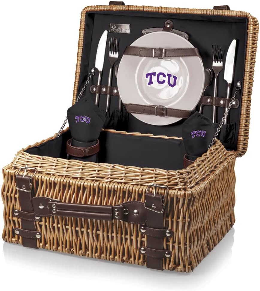 NCAA TCU Horned Frogs Champion Picnic Basket with Deluxe Service for Two