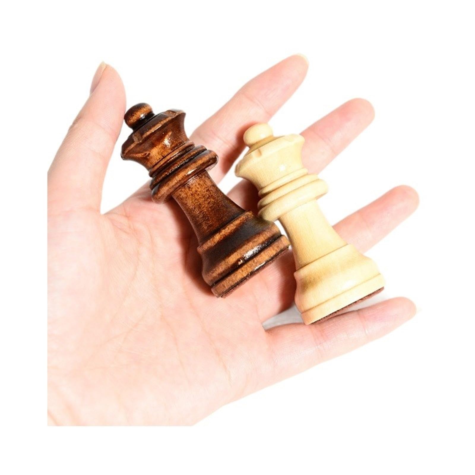 Internationale Schachfiguren aus Holz mit Tasche, handgeschnitzt, Schachspiel, Spielfiguren, Schachbrettzubehör, 32 Stück