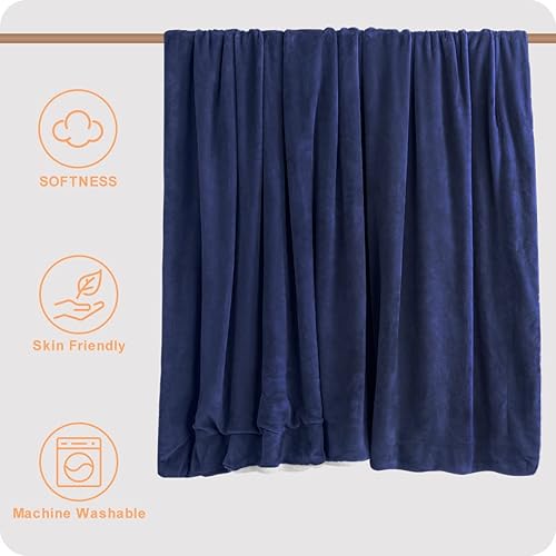 Miniatura 6 de Manta de forro polar Sherpa tamaño Queen para adultos, súper suave y cálida, mullida, acogedora manta de cama de lujo (azul rey, Queen (90 x 90