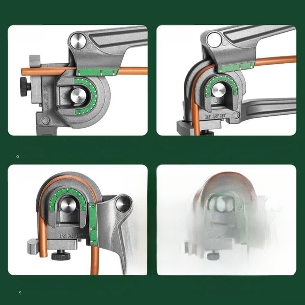 Esta Herramienta Profesional para Doblar Tubos manualmente, Apta para Tubos de 6, 8 y 10 mm, Permite Realizar Curvas precisas de 180 Grados. Está Fabricada en aleación de Aluminio y Cuenta c