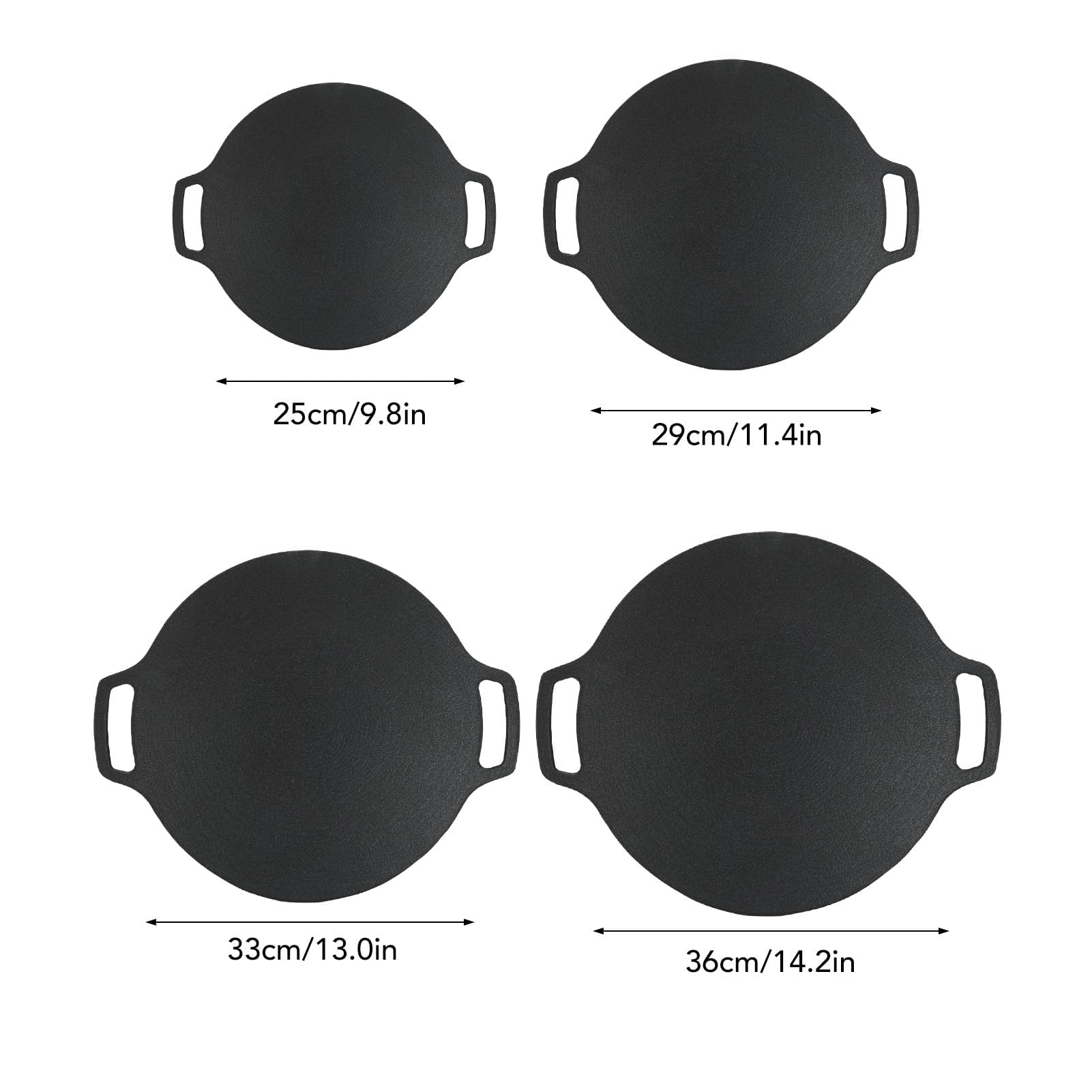 Padella Antiaderente, Padella Per Barbecue Coreana con Rivestimento a 6 Strati Per Campeggio All'aperto, Piastra Rotonda Per Barbecue con Fornello a Gas(33cm)