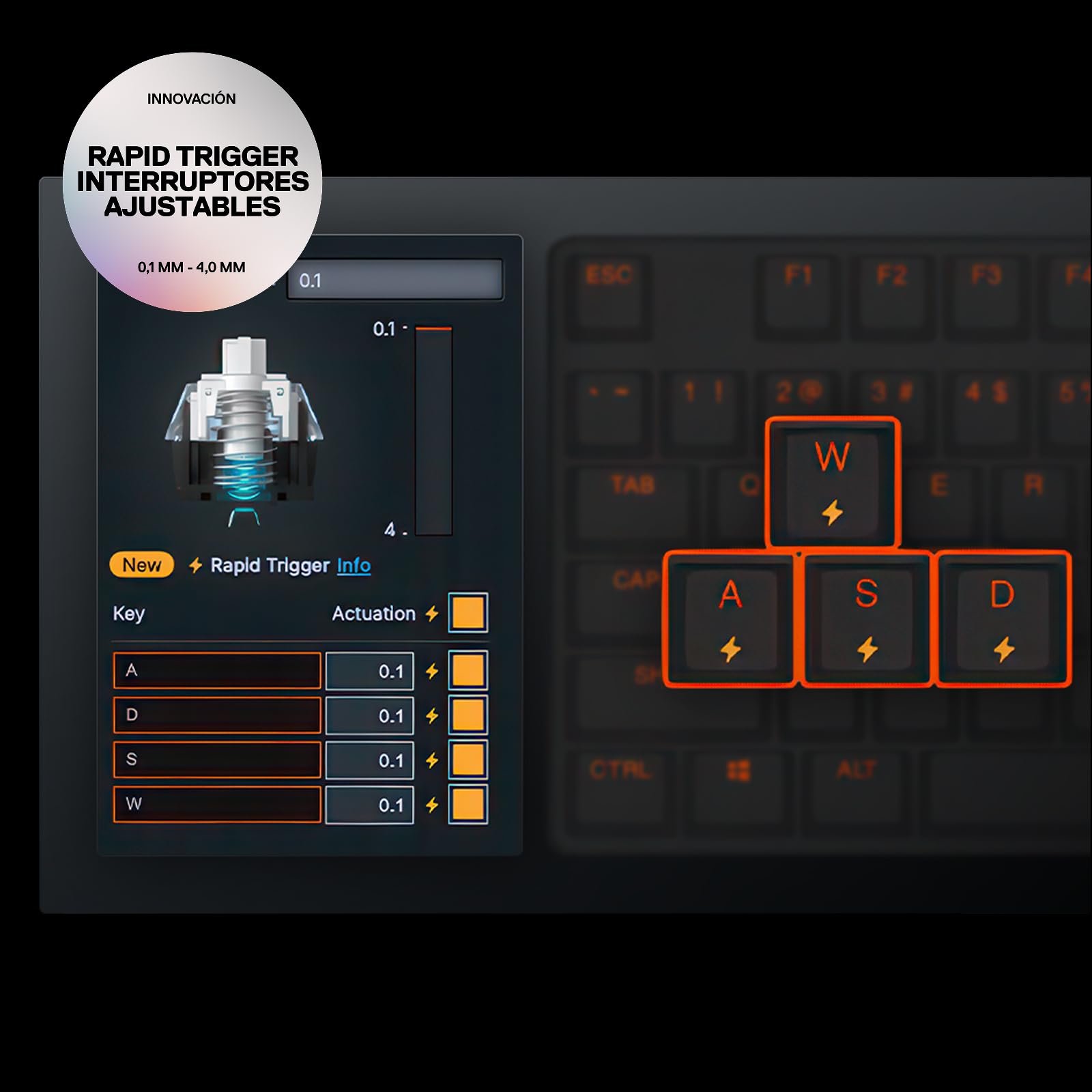 SteelSeries Apex Pro – Teclado Gaming Magnético Mini con Switches OmniPoint 3.0, Actuación Ajustable, Features Exclusivas Rapid Trigger + Rapid Tap + Quickset, Pantalla OLED (Layout US-QWERTY)