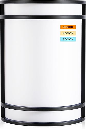 CLOUDY BAY Aplique de pared LED de 3 colores, iluminación de pared, 3000 K4000 K5000 K, lámpara de pared ajustable de temperatura de color, 15 W,