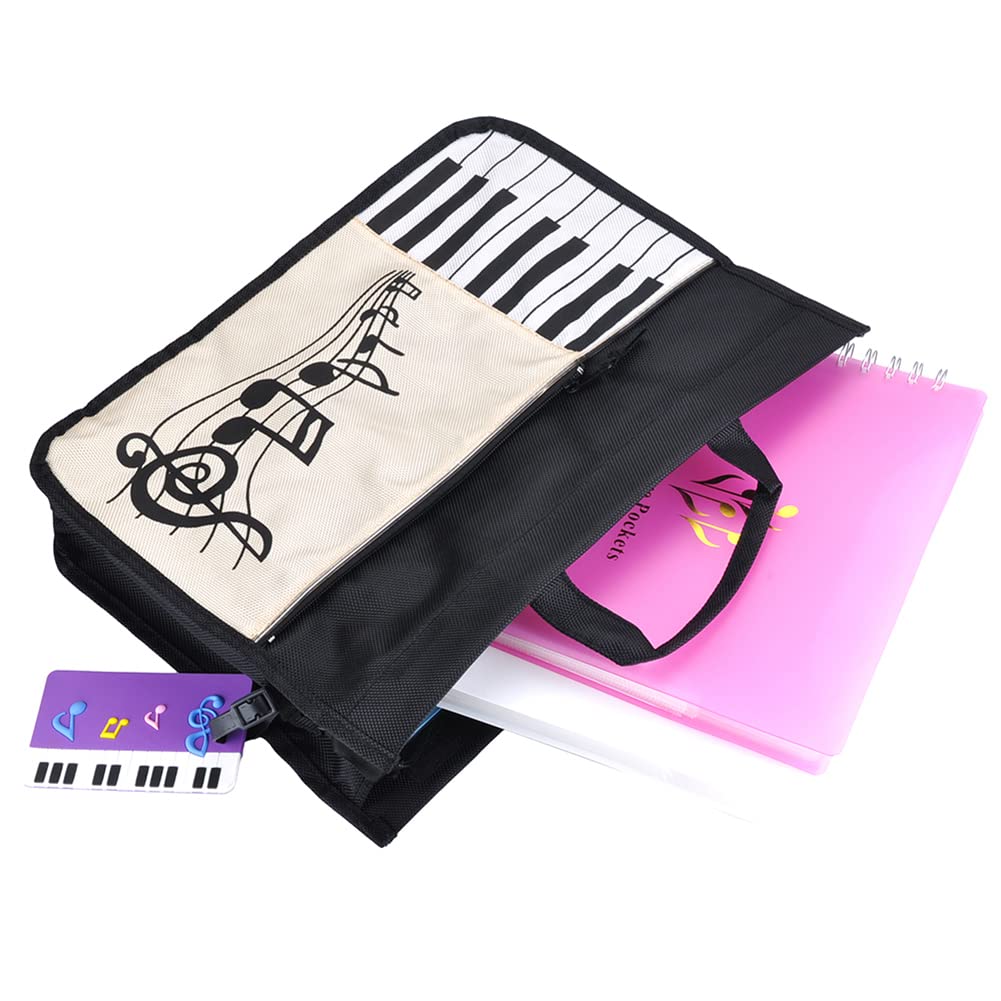 Music Bag - Borsa per la musica, in cotone spesso, con motivo musicale, motivo note, a, 1