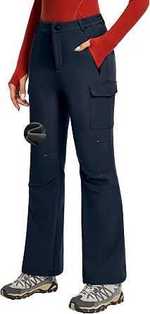 Heathyoga Snow Ski Pants Women Waterproof Softshell Insulated Fleece Lined Pants Snowboard Hiking Pants for Outdoor Winter