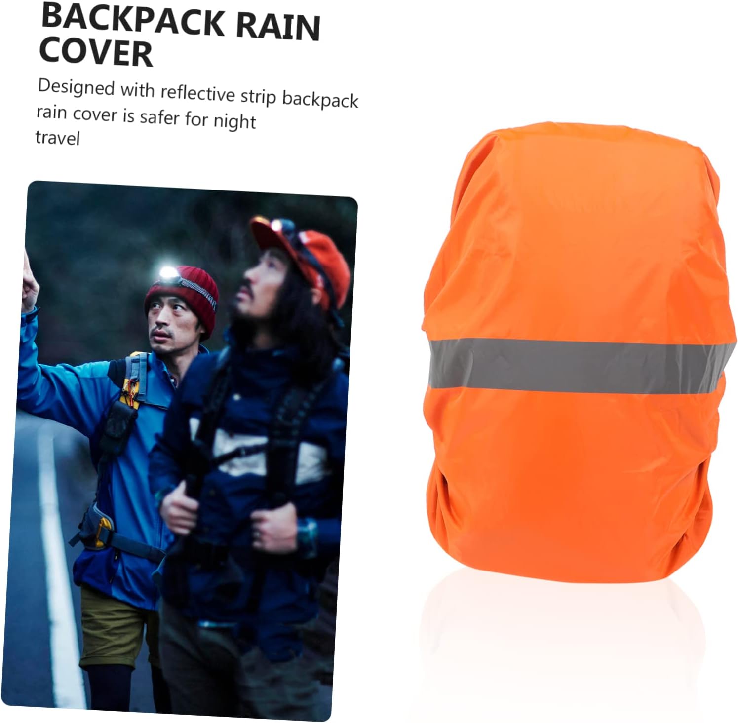 Mikikit Back Rain Cover Waterproof Cover Rain Back Cover Reflective Tape Bag Rainproof Back Hiking Back Travel