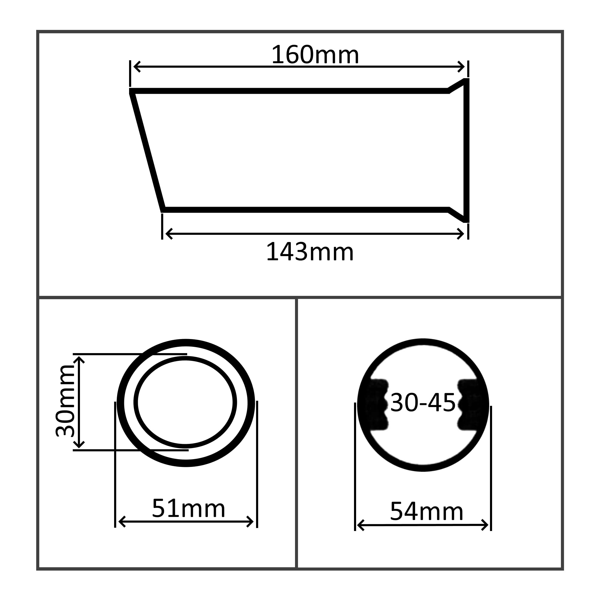 AERZETIX Embout Silencieux Échappement Chromé 30-42 Mm – Diamètre Réglable, Look Sportif & Facile à Monter (Longueur 146 Mm)