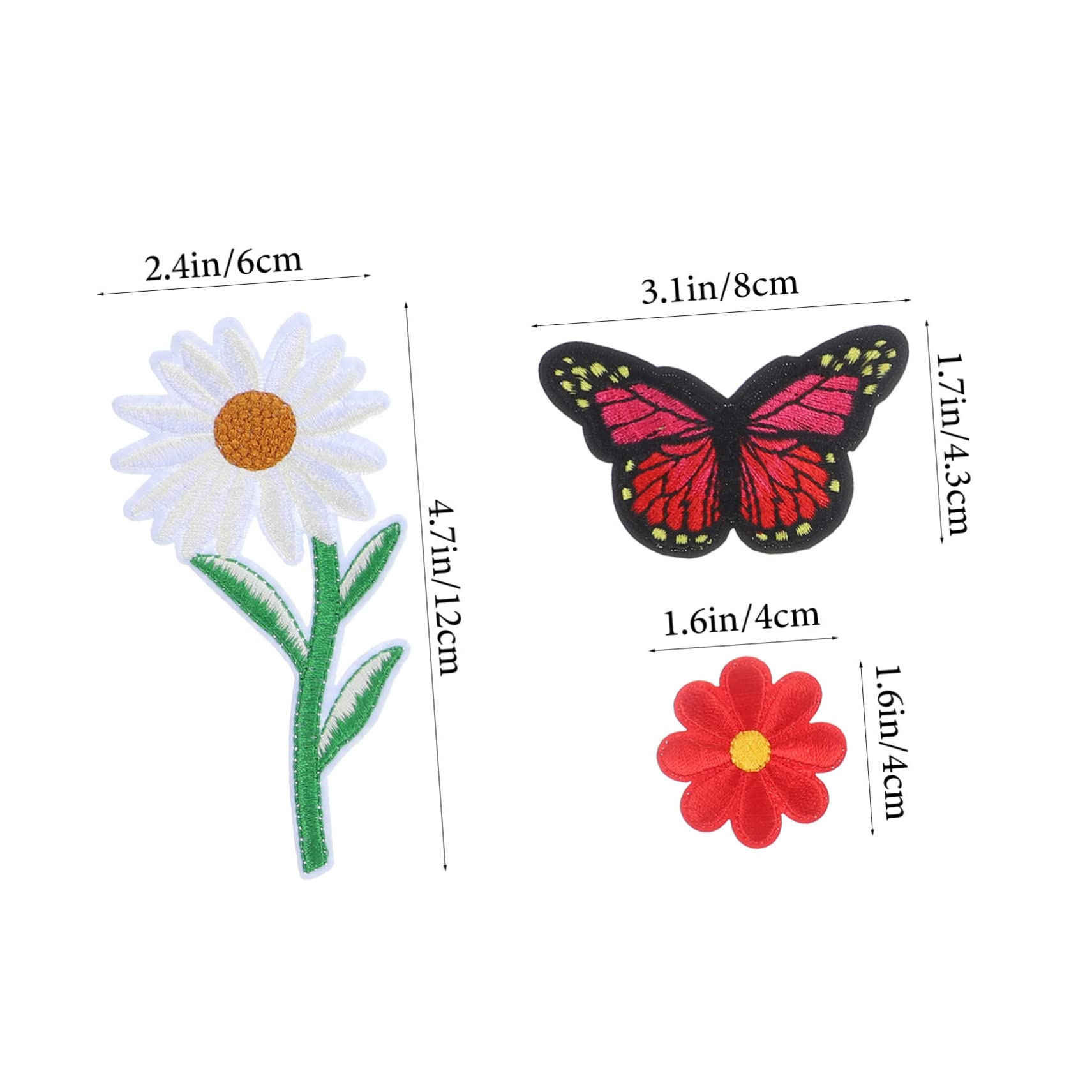 EXCEART 195 Stk Gestickter Stoffaufnäher Blumenbeete Für Kinder Dekorative Patches Abzeichen Annähen Frühlingsblumenbeete Gestickte Blumenflecken Patch-jeans Jahrgang Polyester Kombination