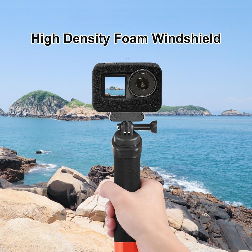 AntiWind Muff Sponges Foam Cover for Action 6 Waterproof Camera for Skiing Surfing and Outdoor Adventure