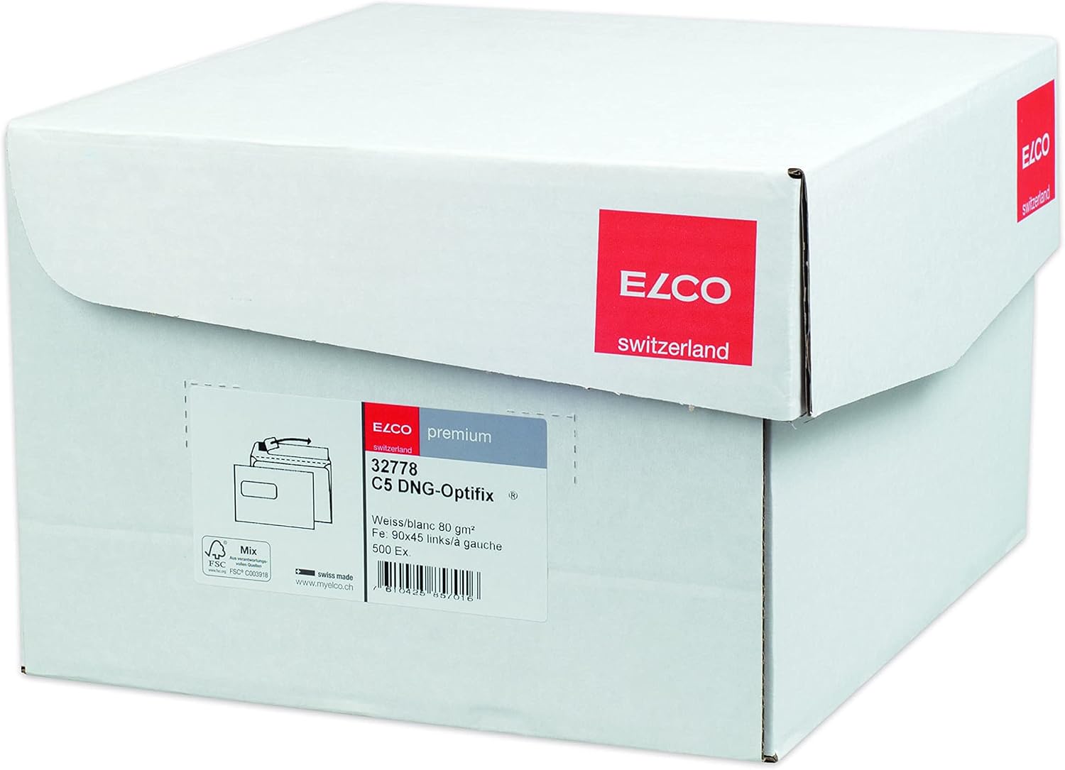 ELCO 32778 Premium Envelope 80 g White C5 (229 x 162 mm) for Paper Format A5