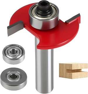 3 In 1 Biscuit Jointer Router Bits 1/4" Shank Biscuit Joint Slot Cutter Router Bit Set with 2 Adjustable Bearings 5/8"&3/4" Woodworking Cutter Tool Changeable for Slotting Grooving Rebating