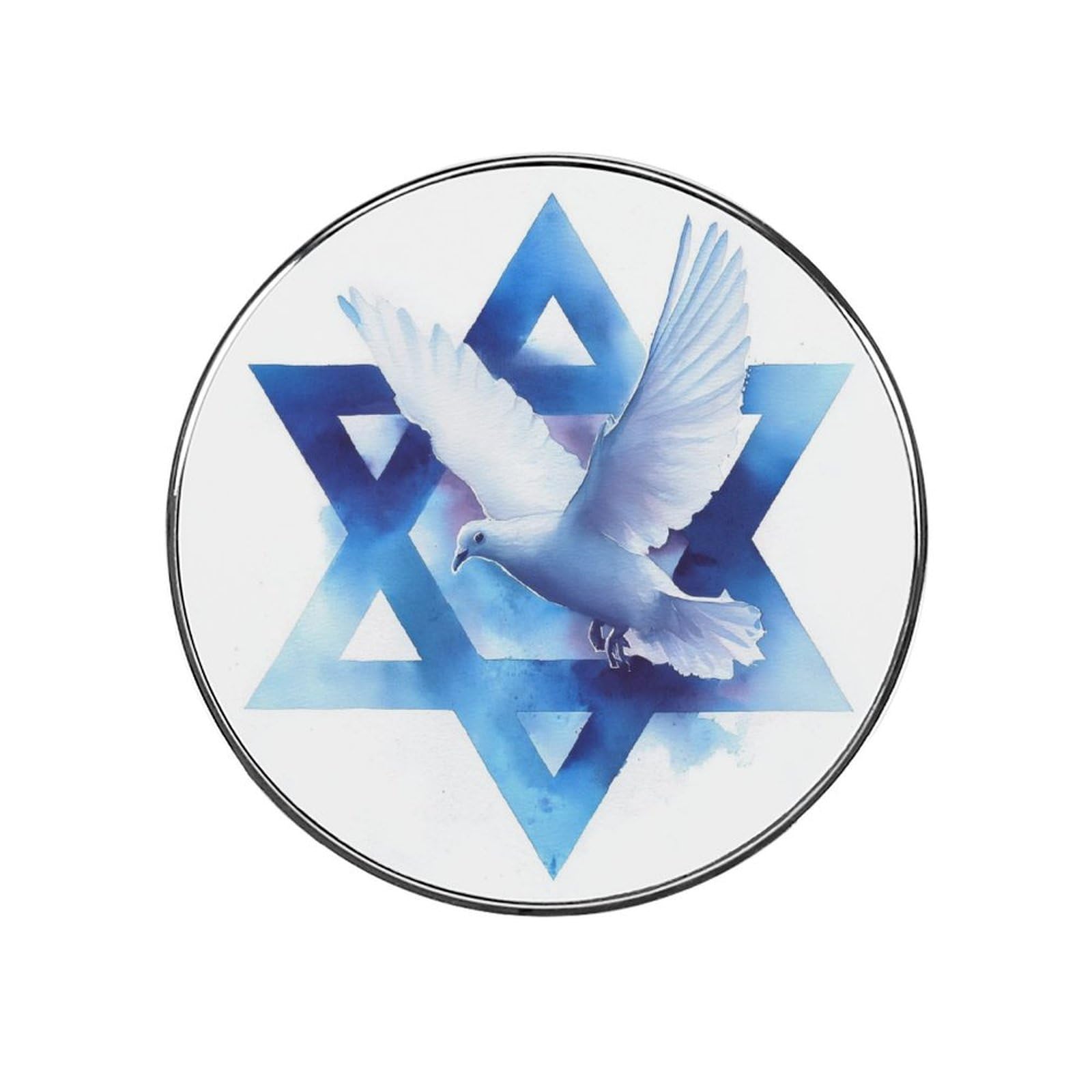 White Dove Flying Across The Star Minimalistic Fridge Magnets DIY Art Round Magnetic Refrigerator Sticker for Home Kitchen Car Garage Decor