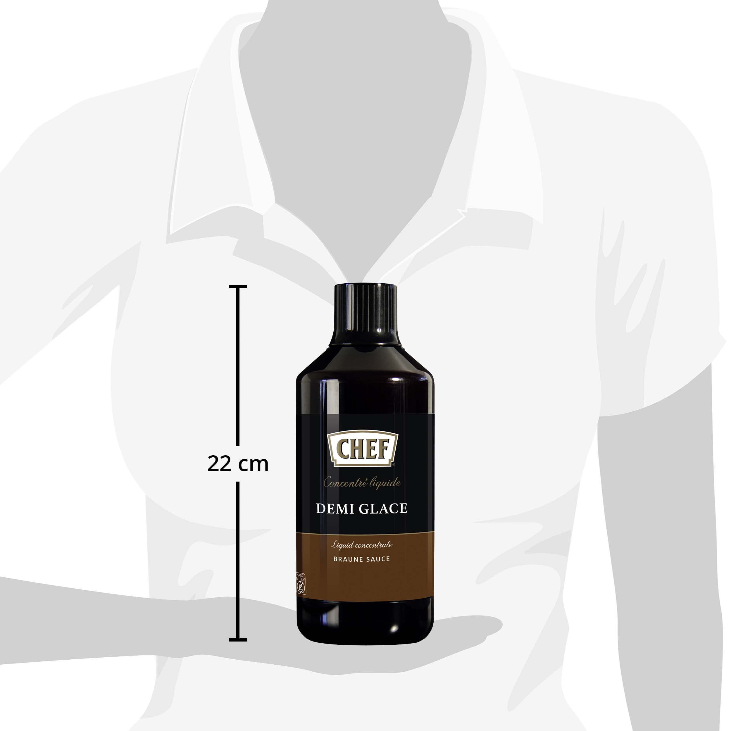 CHEF Concentrato liquido Demi Glace per piatti cuorosi, gusto naturale al 100%, confezione da 1 (1 x 1 L)