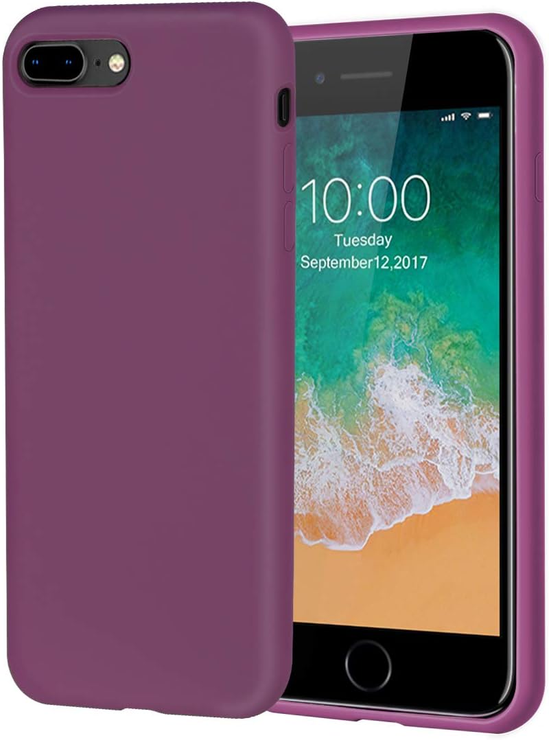 Ananasy iPhone 8 Plus Case,iPhone 7 Plus Case,Soft Silicone Rubber Case with Tempered Glass Screen Full Protector for iPhone 8 Plus,iPhone 7 Plus