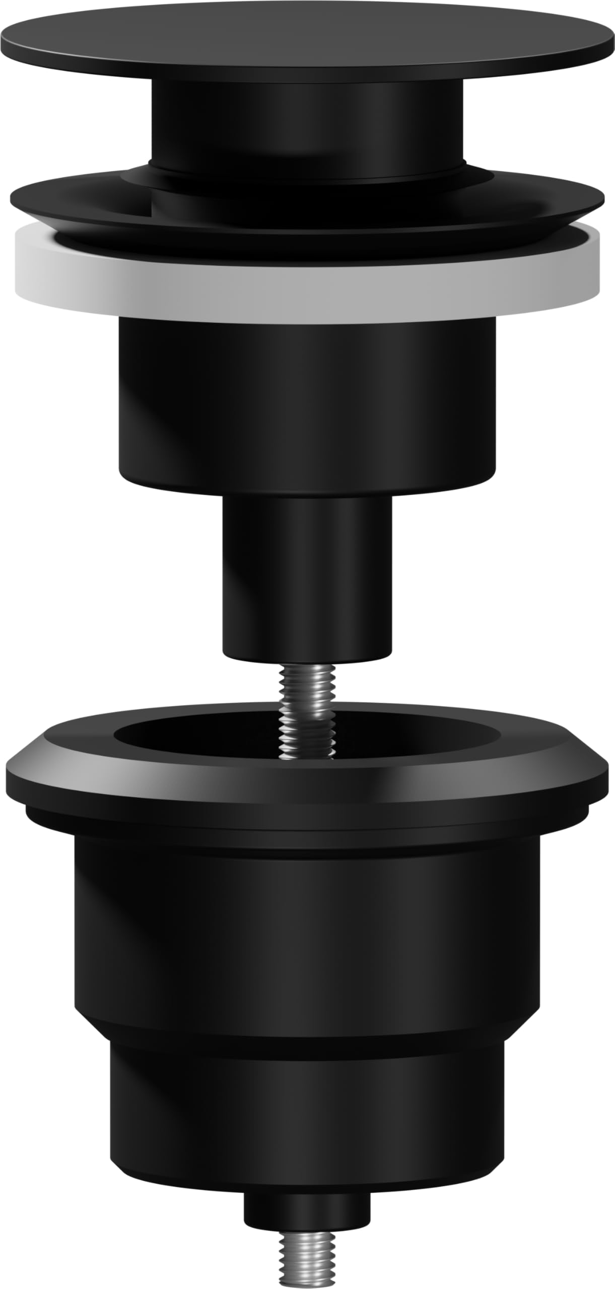 AQG - Válvula Clic-Clac Universal para Lavabo - Tapón Plano - Compatible con Rebosadero y Sin Rebosadero - Diseño Elegante y Alta Durabilidad (Negro)