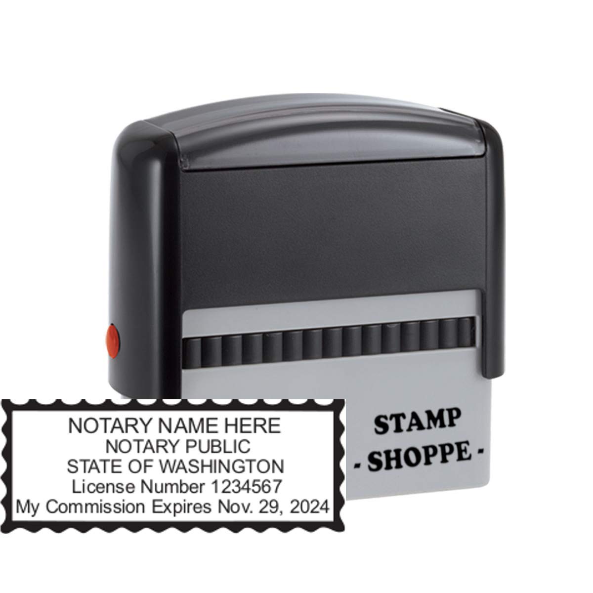 Washington Notary Stamp Self Inking | Grey Printy 4913, 2.3x0.81” Rectangular Prints (Stamp)