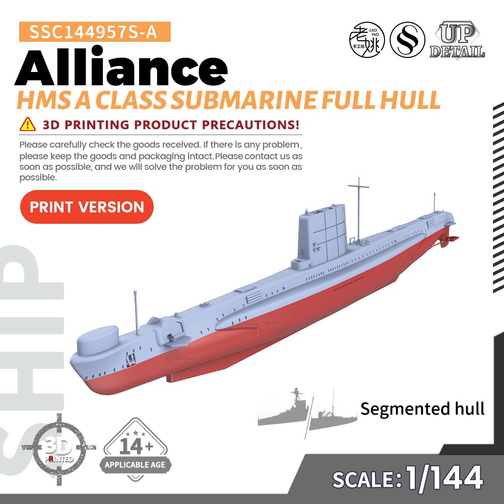 MRY-SFW SSC144957S-A 1/144 zestaw do budowy modelu wojskowego HMS Klasa A U-Boot Alliance Pełny kadłub segmentowy