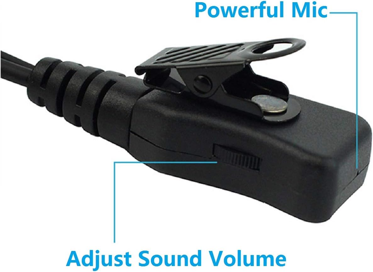 Retevis Walkie Talkie Earpiece with Mic G Shape 2 Pin Adjustable Volume Headset Compatible with Retevis H-777 RT22 RT21 Baofeng UV-5R 888S 2 Way Radio(10 Pack)
